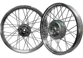 Par Roda Aro Three Heads Polido 4mm Titan 150 Freio Á Disco