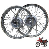 Par Roda Montada Moto Nxr Bros 125-150-160 Traseira E Dianteira Freio A Tambor