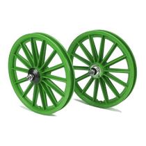 Par Roda Nylon Aro 16 Verde C/eixos - Rodas Bike Infantil - AMR