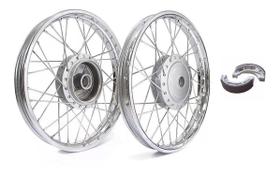 Par Roda Raio 4mm Cg Fan Titan 150 Tambor Diant/tras + Lona