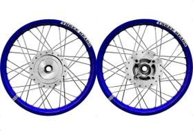 Par Roda Three Heads Azul Fan 125 2009 A 2018 Tambor Cromado