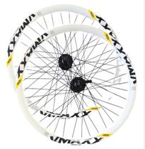 Par Roda Vmax 26 Branca p freio a disco + Kit Freio Mecanico