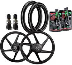 Par Rodao jante liga leve Cg titan fan 150 + pneus Vipal S/c Freio Lona St600 + SELANTE xtire +bicos