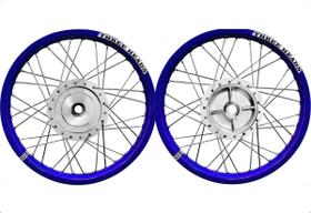 Par Rodas Alumínio Three Heads Titan Fan 150 160 18x1.85 Azul
