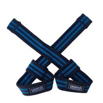 Par Straps 100% algodão PRETO COM AZUL para academia, exercício funcional e musculação