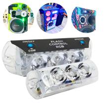 Par Strobo Flash Control Luz Led RGB Efeito Luminoso Para Caixa Bob Som Automotivo Mesa de Som Sonoplastia DJ Paredão Par Strobo Flash Control Luz Led RGB Efeito Luminoso Para Caixa Bob Som Automotivo Mesa de Som Sonoplastia DJ Paredão