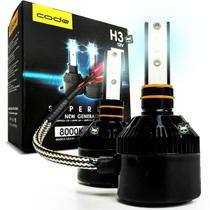 Par Super Led 3200l Tipo Xenon 8000K Encaixe H3 Lâmpada Automotiva
