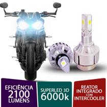 Par super led 3d para moto h4 h7 6000k