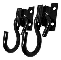 Par Suporte Armador Gancho De Rede Sobrepor Reforçado Preto Par Suporte Armador Gancho De Rede Sobrepor Reforçado Preto