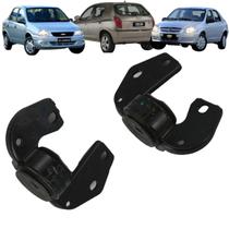 Par Suporte C/ Bucha da Barra Tensora Morceguinho Chevrolet GM Corsa Classic Celta Prisma ano 98 até 2012 suspensao dianteira