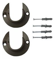 Par Suporte Flange 28mm PVC - MARROM