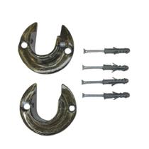 Par suporte flange alumínio 19mm para cortina de ilhós - ouro velho