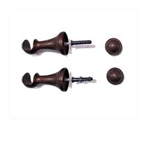 Par Suporte Gancho Cromado para Varão Varal de cortina 28mm Kit Completo