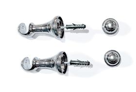Par Suporte Gancho Cromado para Varão Varal de cortina 28mm Kit Completo