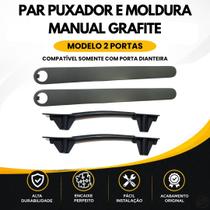 Par Suporte Puxador Interno modelo 2 portas GRAFITE mais Par Acabamento Moldura Manual Novo Uno Vivace Fiat 2011 até 2022 Par Suporte Puxador Interno modelo 2 portas GRAFITE mais Par Acabamento Moldura Manual Novo Uno Vivace Fiat 2011 até 2022