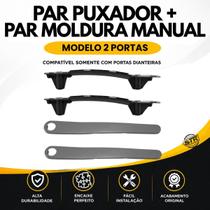 Par Suporte Puxador Interno modelo 2 portas mais Par Acabamento Moldura Manual Novo Uno Vivace Fiat 2011 até 2022
