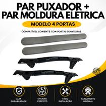 Par Suporte Puxador Interno modelo 4 portas mais Par Acabamento Moldura Elétrico Novo Uno Vivace Fiat 2011 até 2022 DIANTEIRO