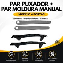 Par Suporte Puxador Interno modelo 4 portas mais Par Acabamento Moldura Manual Novo Uno Vivace Fiat 2011 até 2022 Dianteiro