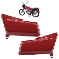Par Tampa Lateral YBR 125 1986 Vermelho Acabamento Liso