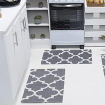Par Tapete Jacquard Antiderrapante Cozinha Banheiro Quarto