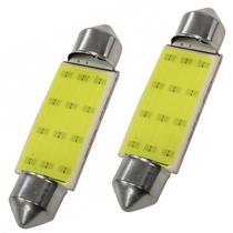 Par Torpedo 41MM LED Super Branca C5W 6000K Chip Cob Carro