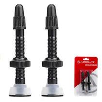 Par Válvula Bico Tubeless Absolute 48mm Alumínio Preto Par Válvula Bico Tubeless Absolute 48mm Alumínio Preto