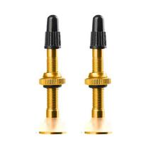 Par Válvula Bico Tubeless Absolute 48mm Dourado Alumínio