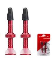 Par Válvula Bico Tubeless Absolute 48mm Vermelha Alumínio