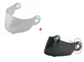 Par Viseira Capacete Taurus Zarref V3 Fumê+Cristal Polivisor Par Viseira Capacete Taurus Zarref V3 Fumê+Cristal Polivisor