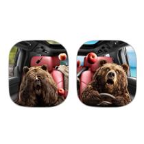 Pára-brisa de carro Sunshade HUISEFOR Funny Bear 72,4 x 64,8 cm 2 unidades