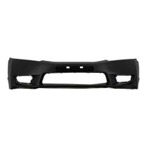 Para-choque Honda Civic 2009 a 2011 com ressalto de placa dianteiro preto liso - 8060
