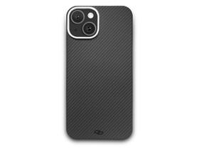 Para iPhone 14 Plus 14plus + Capa capinha case fibra Carbono Kevlar Fina e leve Premium Borda Metalica proteção Camera luxo - CARBON DESIGN