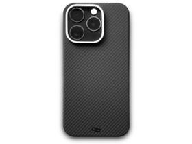 Para iPhone 15 Pro Max promax Capa capinha case fibra Carbono Kevlar Fina e leve Premium Borda Metalica proteção Camera luxo - CARBON DESIGN