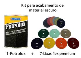 Para Marmoraria - Petrolux Preto e sete lixas flex premium (Acabamento material escuro)