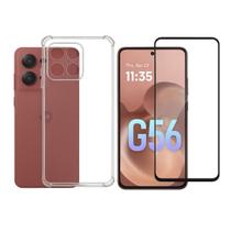 Para Motorola Moto G56 Capinha Capa Anti Impacto e Película de Vidro 3d - CCS