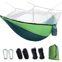 Pára-quedas duplo com rede mosquiteira 260x140cm verde