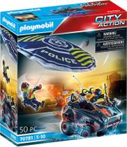 Pára-quedas Policial Playmobil com Veículo Anfíbio - Brinquedo