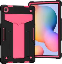 para Samsung Galaxy Tab A7 10.4 polegadas 2020 lançado T500 T505 capa híbrida à prova de choque resistente resistente resistente silicone macio+PC rígido 3 camadas capa protetora combinada com suporte - preto e rosa choque para Samsung Galaxy Tab A7 10.4 polegadas 2020 lançado T500 T505 capa híbrida à prova de choque resistente resistente resistente silicone macio+PC rígido 3 camadas capa protetora combinada com suporte - preto e rosa choque