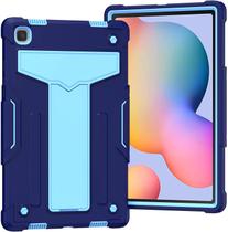 para Samsung Galaxy Tab A7 10.4 polegadas 2020 lançado T500 T505 Hybrid Armor Capa à prova de choque Resistente Resistente Resistente Silicone macio+PC rígido Capa combinada de 3 camadas com Kickstand Azul marinho e azul