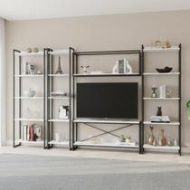 para TV até 50 Polegadas 187cmx285cm Estante 5 Prateleiras Estilo Industrial Active Yescasa Branco Chess para TV até 50 Polegadas 187cmx285cm Estante 5 Prateleiras Estilo Industrial Active Yescasa Branco Chess