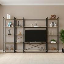 para TV até 50 Polegadas 187cmx285cm Estante 5 Prateleiras Estilo Industrial Active Yescasa Marrom Carvalho para TV até 50 Polegadas 187cmx285cm Estante 5 Prateleiras Estilo Industrial Active Yescasa Marrom Carvalho