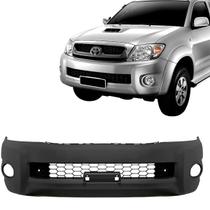 Parachoque Dianteiro Hilux 2009 2010 2011 Com Grade Furo Milha Moldura Preto Texturizado