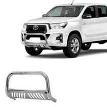 Parachoque Quebra Mato Hilux 2019 2020 2021 Cromo com chapa