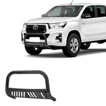 Parachoque Quebra Mato Hilux 2019 2020 2021 Preto com chapa