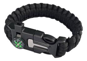 Paracord Pulseira Camping Apito Bussola Pederneira