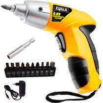 Parafusadeira 4,8V Reversível 3Nm Kit 12 Peças EVS001 EVALD