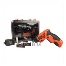 Parafusadeira à Bateria 1/4" 4,8V Bivolt com 16 Acessórios e Maleta KC4815K-BR Black + Decker Parafusadeira à Bateria 1/4" 4,8V Bivolt com 16 Acessórios e Maleta KC4815K-BR Black + Decker