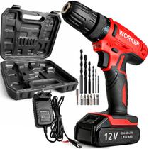 Parafusadeira a Bateria 12V Com Maleta 13 Acessórios Worker Parafusadeira a Bateria 12V Com Maleta 13 Acessórios Worker