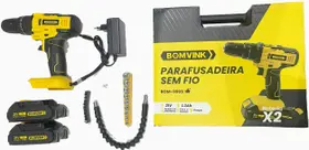 Parafusadeira BOMVINK 21V 1.3Ah com 2 Baterias Modelo BOM9969