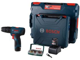 Parafusadeira Bosch a Bateria 12V 3/8” - 2 Velocidades com Maleta 37 Peças Professional